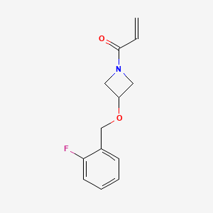 molecular formula C13H14FNO2 B2778473 1-[3-[(2-Fluorophenyl)methoxy]azetidin-1-yl]prop-2-en-1-one CAS No. 2361655-58-3