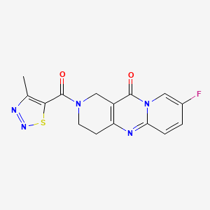 molecular formula C15H12FN5O2S B2778475 8-fluoro-2-(4-methyl-1,2,3-thiadiazole-5-carbonyl)-3,4-dihydro-1H-dipyrido[1,2-a:4',3'-d]pyrimidin-11(2H)-one CAS No. 2034533-44-1