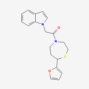 1-(7-(furan-2-yl)-1,4-thiazepan-4-yl)-2-(1H-indol-1-yl)ethanone