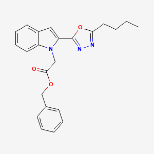 molecular formula C23H23N3O3 B2778509 benzyl 2-(2-(5-butyl-1,3,4-oxadiazol-2-yl)-1H-indol-1-yl)acetate CAS No. 921550-57-4