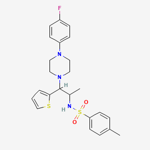 molecular formula C24H28FN3O2S2 B2778517 N-(1-(4-(4-氟苯基)哌嗪-1-基)-1-(噻吩-2-基)丙基)-4-甲基苯磺酰胺 CAS No. 847381-35-5