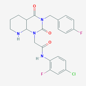 molecular formula C22H15ClF2N4O3 B2778521 N-(4-chloro-2-fluorophenyl)-2-{3-[(4-fluorophenyl)methyl]-2,4-dioxo-1H,2H,3H,4H-pyrido[2,3-d]pyrimidin-1-yl}acetamide CAS No. 902963-99-9