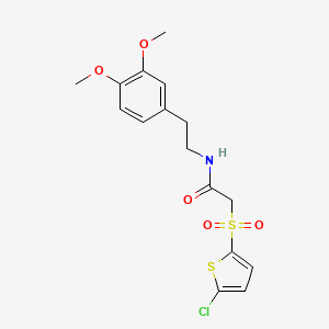 molecular formula C16H18ClNO5S2 B2778530 2-[(5-氯噻吩-2-基)磺酰]-N-[2-(3,4-二甲氧基苯基)乙基]乙酰胺草酸盐 CAS No. 1021020-93-8