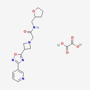 molecular formula C19H23N5O7 B2778531 2-(3-(3-(吡啶-3-基)-1,2,4-噁二唑-5-基)氮杂环丙酰胺)-N-((四氢呋喃-2-基)甲基)乙酰胺草酸盐 CAS No. 1351621-22-1