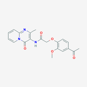molecular formula C20H19N3O5 B2778541 2-(4-acetyl-2-methoxyphenoxy)-N-(2-methyl-4-oxo-4H-pyrido[1,2-a]pyrimidin-3-yl)acetamide CAS No. 1060292-97-8