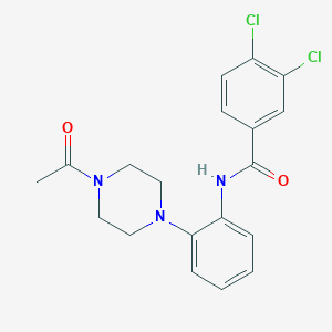 molecular formula C19H19Cl2N3O2 B277857 N-[2-(4-acetylpiperazin-1-yl)phenyl]-3,4-dichlorobenzamide 