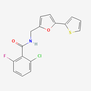 molecular formula C16H11ClFNO2S B2778572 2-chloro-6-fluoro-N-((5-(thiophen-2-yl)furan-2-yl)methyl)benzamide CAS No. 2034403-92-2