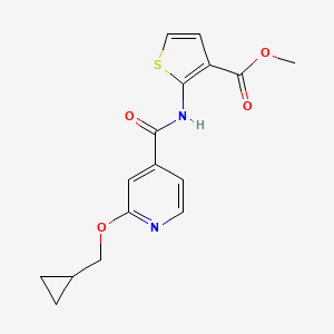 molecular formula C16H16N2O4S B2778588 Methyl 2-(2-(cyclopropylmethoxy)isonicotinamido)thiophene-3-carboxylate CAS No. 2034431-76-8