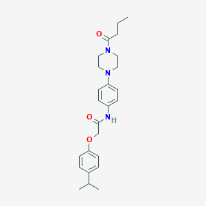 molecular formula C25H33N3O3 B277859 N-[4-(4-butyryl-1-piperazinyl)phenyl]-2-(4-isopropylphenoxy)acetamide 