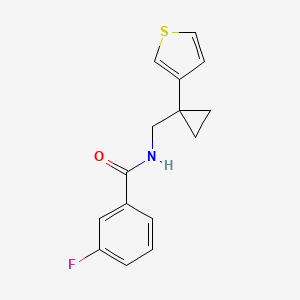 molecular formula C15H14FNOS B2778599 3-Fluoro-N-[(1-thiophen-3-ylcyclopropyl)methyl]benzamide CAS No. 2415582-45-3