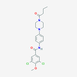 molecular formula C22H25Cl2N3O3 B277860 N-[4-(4-butanoylpiperazin-1-yl)phenyl]-3,5-dichloro-4-methoxybenzamide 