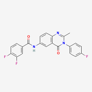 molecular formula C22H14F3N3O2 B2778602 3,4-difluoro-N-(3-(4-fluorophenyl)-2-methyl-4-oxo-3,4-dihydroquinazolin-6-yl)benzamide CAS No. 1170822-83-9