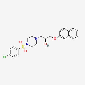 molecular formula C23H25ClN2O4S B2778603 1-[4-(4-Chlorobenzenesulfonyl)piperazin-1-yl]-3-(naphthalen-2-yloxy)propan-2-ol CAS No. 692762-09-7