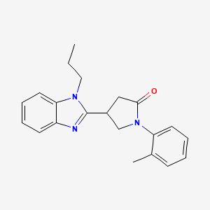 molecular formula C21H23N3O B2778606 1-(2-Methylphenyl)-4-(1-propylbenzimidazol-2-yl)pyrrolidin-2-one CAS No. 844654-81-5