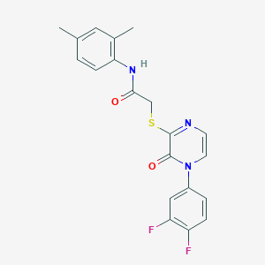 molecular formula C20H17F2N3O2S B2778612 2-[4-(3,4-二氟苯基)-3-氧代吡嗪-2-基]硫醇-N-(2,4-二甲基苯基)乙酰胺 CAS No. 900007-99-0