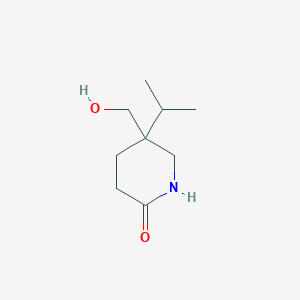 molecular formula C9H17NO2 B2778620 5-(Hydroxymethyl)-5-(propan-2-yl)piperidin-2-one CAS No. 1909337-78-5