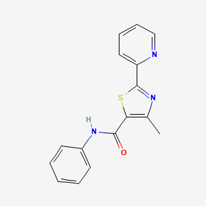 molecular formula C16H13N3OS B2778621 4-methyl-N-phenyl-2-(pyridin-2-yl)-1,3-thiazole-5-carboxamide CAS No. 400078-99-1