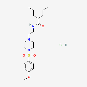molecular formula C21H36ClN3O4S B2778623 N-(2-(4-((4-甲氧基苯基)磺酰基)哌嗪-1-基)乙基)-2-丙基戊酰胺盐酸盐 CAS No. 1184974-31-9