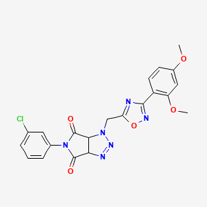 molecular formula C21H17ClN6O5 B2778626 5-(3-氯苯基)-1-((3-(2,4-二甲氧基苯基)-1,2,4-噁二唑-5-基)甲基)-1,6a-二氢吡咯并[3,4-d][1,2,3]三唑-4,6(3aH,5H)-二酮 CAS No. 1171203-58-9