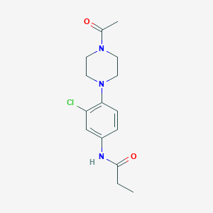 molecular formula C15H20ClN3O2 B277863 N-[4-(4-acetyl-1-piperazinyl)-3-chlorophenyl]propanamide 