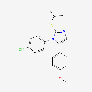 molecular formula C19H19ClN2OS B2778632 1-(4-chlorophenyl)-2-(isopropylthio)-5-(4-methoxyphenyl)-1H-imidazole CAS No. 1226449-03-1