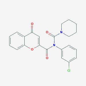 N-(3-chlorophenyl)-N-(4-oxo-4H-chromene-2-carbonyl)piperidine-1-carboxamide