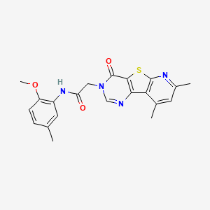 molecular formula C21H20N4O3S B2778654 2-(7,9-二甲基-4-氧代吡啶并[3',2':4,5]噻吩并[3,2-d]嘧啶-3(4H)-基)-N-(2-甲氧基-5-甲基苯基)乙酰胺 CAS No. 1223987-12-9