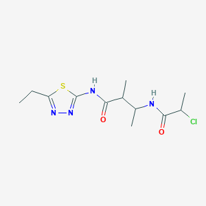 B2778658 3-(2-Chloropropanoylamino)-N-(5-ethyl-1,3,4-thiadiazol-2-yl)-2-methylbutanamide CAS No. 2411292-47-0