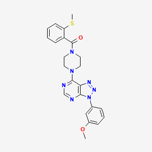 molecular formula C23H23N7O2S B2778659 (4-(3-(3-甲氧基苯基)-3H-[1,2,3]三唑啉[4,5-d]嘧啶-7-基)哌嗪-1-基)(2-(甲硫基)苯基)甲酮 CAS No. 920416-43-9