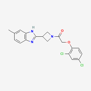 molecular formula C19H17Cl2N3O2 B2778668 2-(2,4-二氯苯氧基)-1-(3-(5-甲基-1H-苯并[d]咪唑-2-基)氮杂环丁烷-1-基)乙酮 CAS No. 1396794-39-0