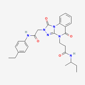 molecular formula C26H30N6O4 B2778676 N-(叔丁基)-3-(2-(2-((4-乙基苯基)氨基)-2-氧代乙基)-1,5-二氧代-1,2-二氢-[1,2,4]三唑并[4,3-a]喹唑啉-4(5H)-基)丙酰胺 CAS No. 1242868-19-4