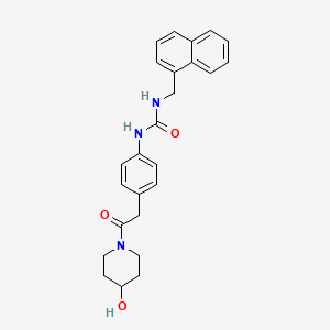 B2778683 1-(4-(2-(4-Hydroxypiperidin-1-yl)-2-oxoethyl)phenyl)-3-(naphthalen-1-ylmethyl)urea CAS No. 1235390-02-9