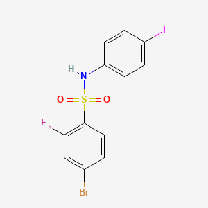 molecular formula C12H8BrFINO2S B2778697 4-溴-2-氟-N-(4-碘苯基)-苯磺酰胺 CAS No. 1771023-28-9