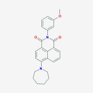 molecular formula C25H24N2O3 B2778698 6-(氮杂庚烷-1-基)-2-(3-甲氧基苯基)-1H-苯并[de]异喹啉-1,3(2H)-二酮 CAS No. 362004-87-3