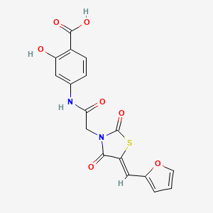 (Z)-4-(2-(5-(furan-2-ylmethylene)-2,4-dioxothiazolidin-3-yl)acetamido)-2-hydroxybenzoic acid