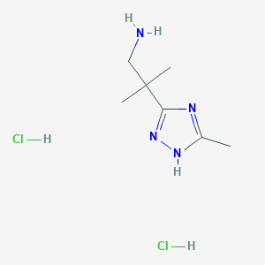 2-Methyl-2-(5-methyl-1H-1,2,4-triazol-3-yl)propan-1-amine;dihydrochloride