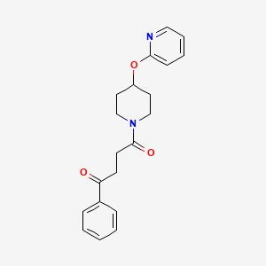 molecular formula C20H22N2O3 B2778714 1-Phenyl-4-(4-(pyridin-2-yloxy)piperidin-1-yl)butane-1,4-dione CAS No. 1448037-13-5