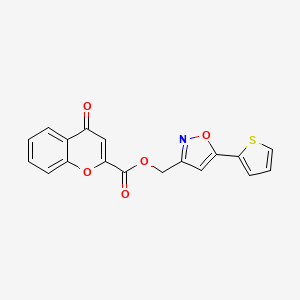 (5-(thiophen-2-yl)isoxazol-3-yl)methyl 4-oxo-4H-chromene-2-carboxylate