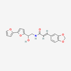 molecular formula C20H17NO6 B2778733 (2E)-3-(2H-1,3-苯并二噁杂环-5-基)-N-(2-{[2,2'-联噻吩]-5-基}-2-羟基乙基)丙-2-烯酰胺 CAS No. 2321343-49-9