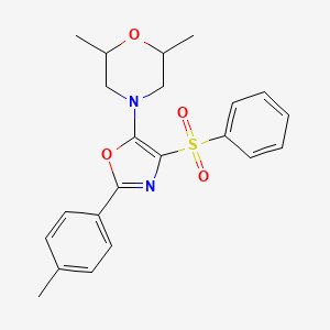 B2778745 2,6-Dimethyl-4-(4-(phenylsulfonyl)-2-(p-tolyl)oxazol-5-yl)morpholine CAS No. 862738-30-5
