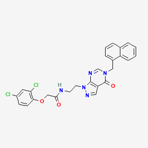 molecular formula C26H21Cl2N5O3 B2778749 2-(2,4-二氯苯氧基)-N-(2-(5-(萘基甲基)-4-氧代-4,5-二氢-1H-吡唑并[3,4-d]嘧啶-1-基)乙基)乙酰胺 CAS No. 922043-89-8