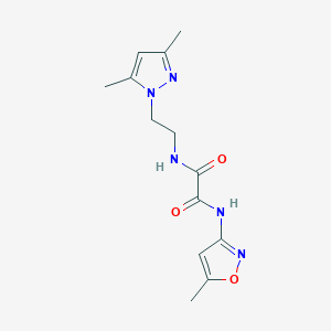molecular formula C13H17N5O3 B2778750 N1-(2-(3,5-二甲基-1H-吡唑-1-基)乙基)-N2-(5-甲基异噁唑-3-基)草酰胺 CAS No. 1208638-43-0