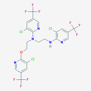 molecular formula C22H15Cl3F9N5O B2778757 N~1~,N~2~-bis[3-chloro-5-(trifluoromethyl)-2-pyridinyl]-N~1~-(2-{[3-chloro-5-(trifluoromethyl)-2-pyridinyl]oxy}ethyl)-1,2-ethanediamine CAS No. 190437-59-3