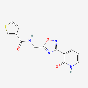 N-((3-(2-oxo-1,2-dihydropyridin-3-yl)-1,2,4-oxadiazol-5-yl)methyl)thiophene-3-carboxamide