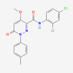 molecular formula C19H15Cl2N3O3 B2778780 N-(2,4-二氯苯基)-4-甲氧基-1-(4-甲基苯基)-6-氧代吡啶-3-羧酰胺 CAS No. 921836-03-5