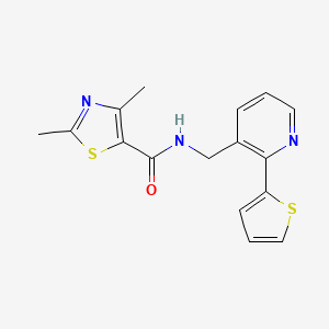 molecular formula C16H15N3OS2 B2778794 2,4-二甲基-N-((2-(噻吩-2-基)吡啶-3-基)甲基)噻唑-5-羧酰胺 CAS No. 2034434-63-2