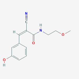 molecular formula C13H14N2O3 B2778795 (Z)-2-Cyano-3-(3-hydroxyphenyl)-N-(2-methoxyethyl)prop-2-enamide CAS No. 455327-75-0