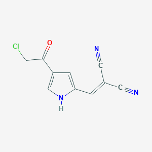 molecular formula C10H6ClN3O B2778798 2-{[4-(2-chloroacetyl)-1H-pyrrol-2-yl]methylene}malononitrile CAS No. 866038-31-5