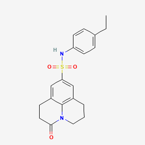 molecular formula C20H22N2O3S B2778830 N-(4-ethylphenyl)-3-oxo-1,2,3,5,6,7-hexahydropyrido[3,2,1-ij]quinoline-9-sulfonamide CAS No. 896357-92-9