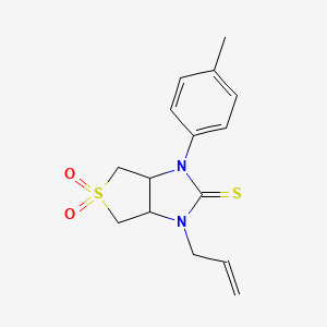 molecular formula C15H18N2O2S2 B2778840 1-allyl-3-(p-tolyl)tetrahydro-1H-thieno[3,4-d]imidazole-2(3H)-thione 5,5-dioxide CAS No. 618397-42-5